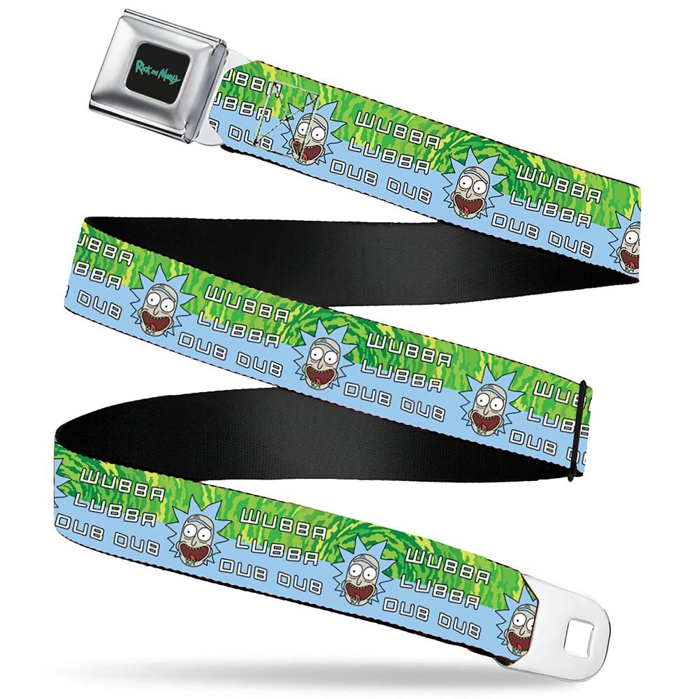 6053 Rick and Morty Belt, Seatbelt Buckle Belt, Rick and Morty Rick Wubba